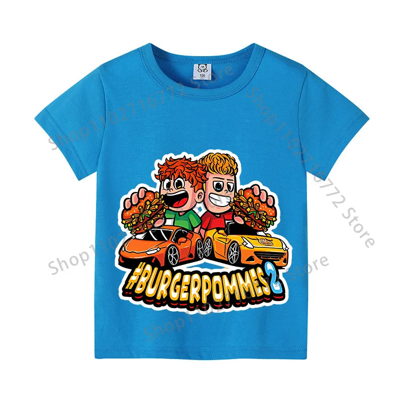 Burgerpommes Icrimax Kids T-shirt Children Clothes Boys Girls Cartoon Anime Graphic Print Clothing Fashion Cute Casual Tops Gift