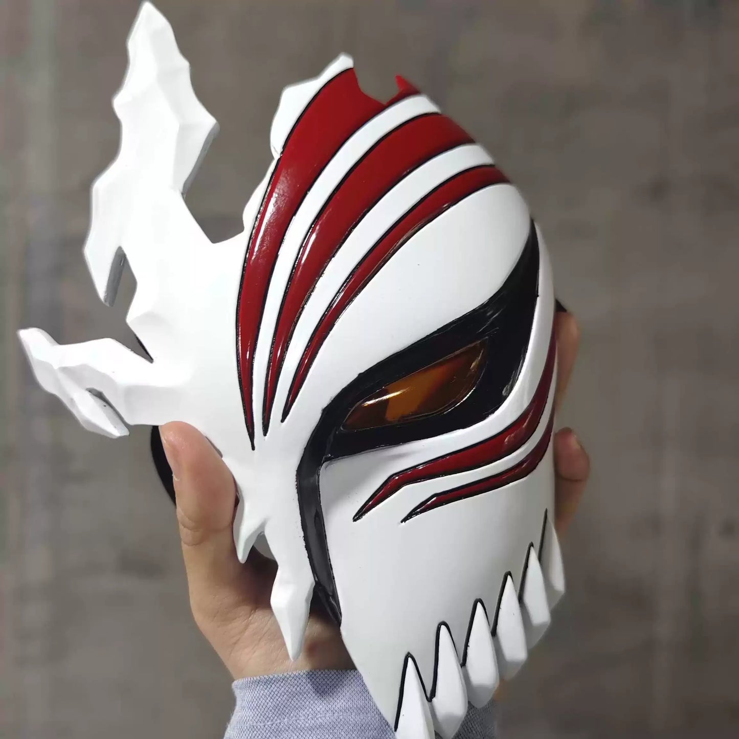Bleach Ichigo Kurosaki Hollowfication Half Face Mask, Lightweight Cosplay Prop Replica for Conventions, Photoshoots Halloween