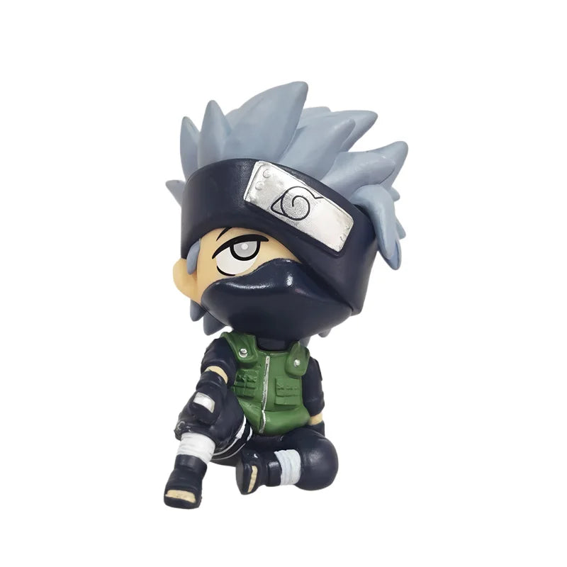 Naruto Anime Figure Toys Kakashi Action Figure Q Version Kawaii Sasuke Itachi Figurine Car Decoration Collection Model Toy