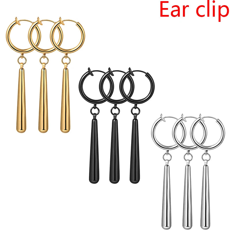 BONISKISS Zorro Earrings for Men Dangle Earrings Ring Stainless Steel Roronoa Anime Cosplay for Men Fashion Desirable Gift