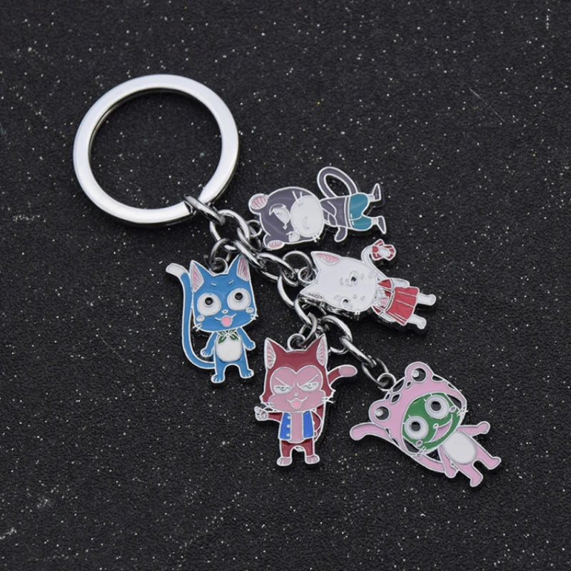 FAIRY and That TAIL Keychain Hot Blooded Fantasy Fighting Comics Character Peripheral Badge Key Ring Anime Fans Jewelry Gifts