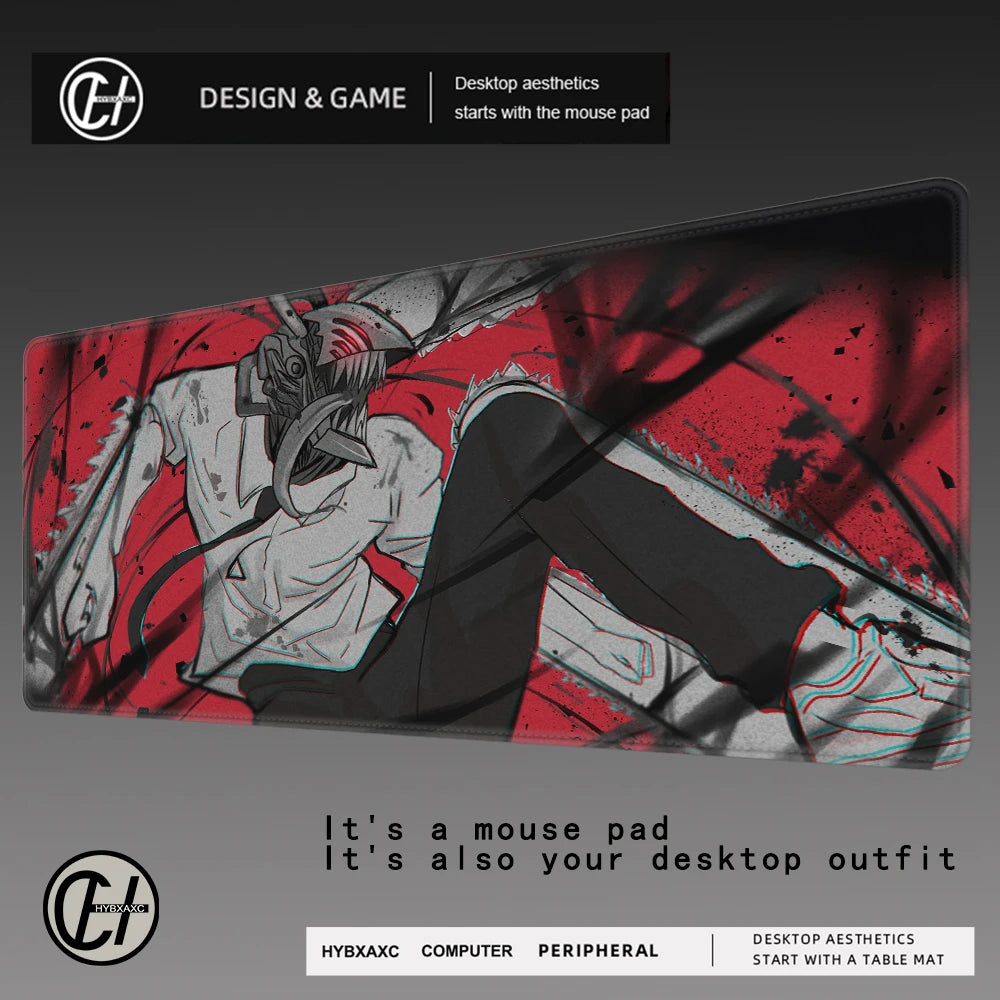 Mouse Pad PC Non Slip Gamer Denji Keyboard Pad Laptop Gaming Accessories Mousepad Japan Anime C-chainsaw Man Desktop Mouse Mat