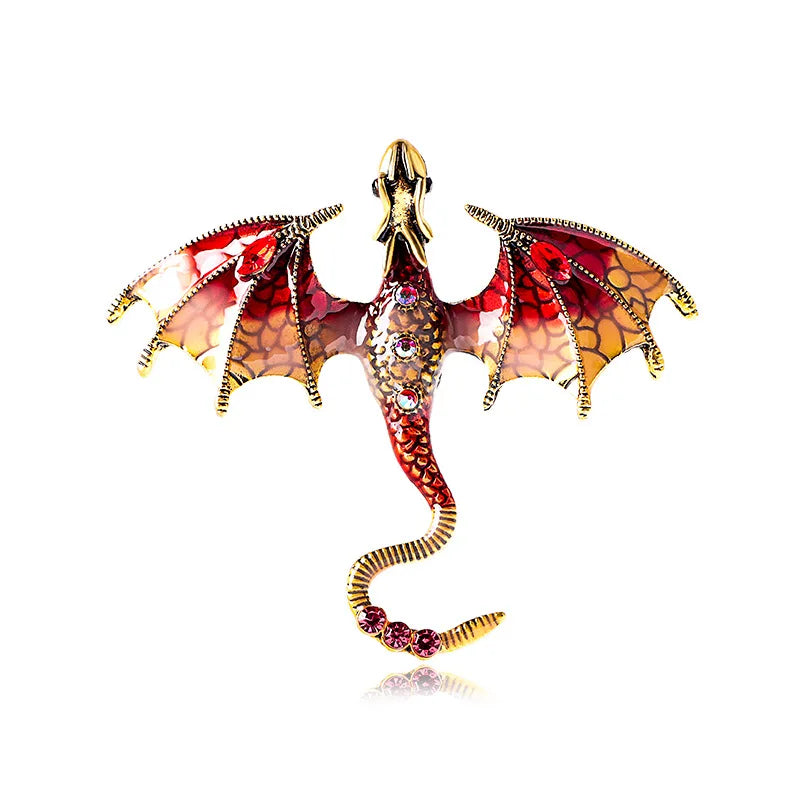 2024 Creative Simulation Dragon Colorful Hand Drawn Metal Brooch for Women Men Stylish Lapel Pins Jewelry Accessories Gift 1PC