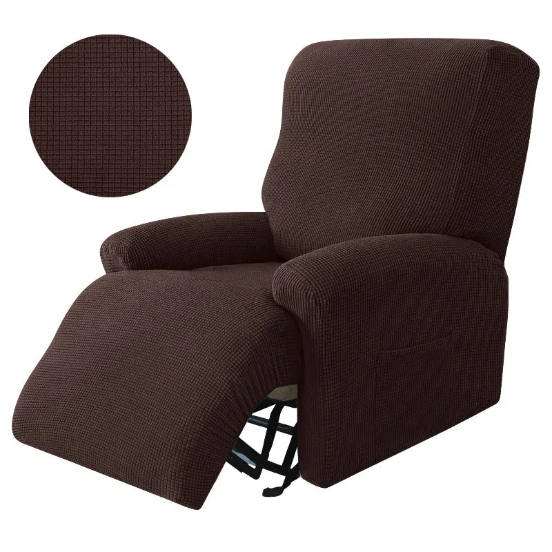 Recliner Sofa Cover Lazy Chair Solid Color Cushion Cover Stretch Spandex Couch Slipcovers Non Slip Armchair Slipcovers 4pcs/set
