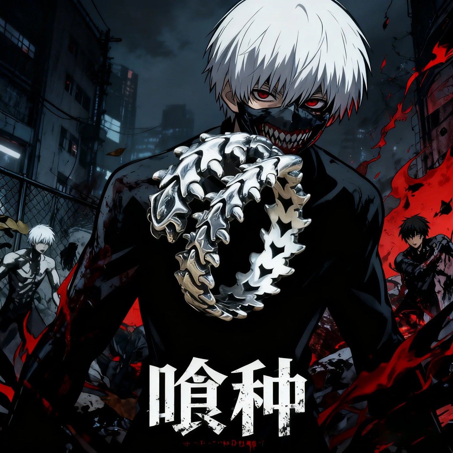 Anime Tokyo Ghoul Ring Kaneki Ken Adjustable Opening Unisex Punk Jewelry Gift Prop Cosplay Accessories