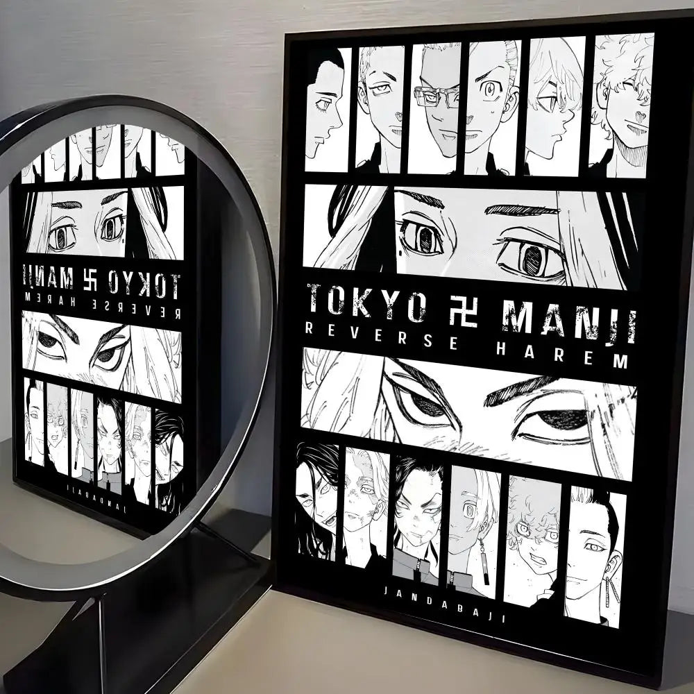 Anime T-Tokyo R-Revenger Poster Modern PP Paper Wall Art Sticker Minimalist Decorative for Cafe Office Bar Home Wall Decor Gift