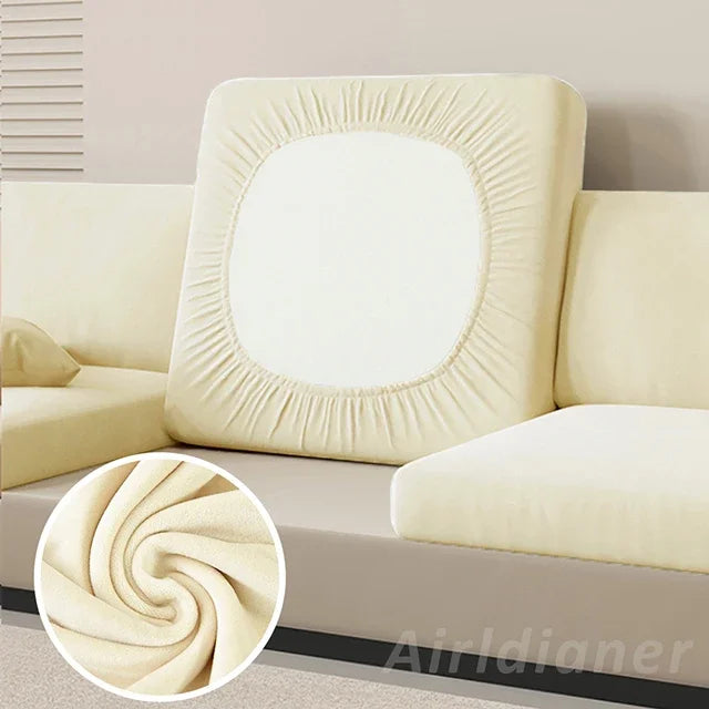 Super Soft Velvet Sofa Seat Cushion Cover For Living Room Thick Plush Sofa Covers Stretch L Shape Corner Armchair Sofa Slipcover