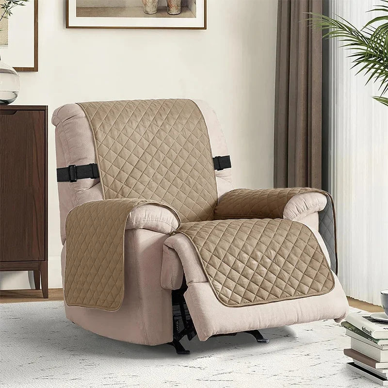 1pc Recliner Chair Cover Water Repellant Armchairs Slipcover Living Room Sofa Couch With Elastic Strap Furniture Protector