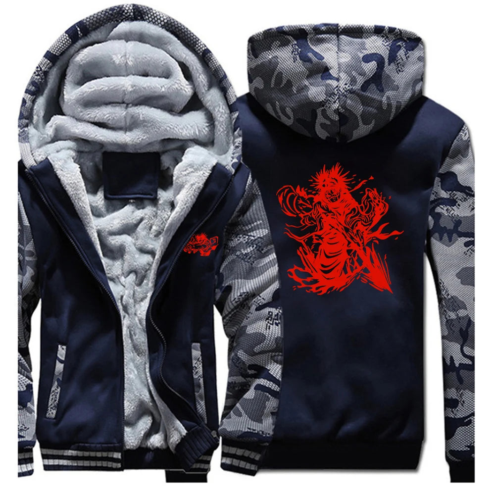 Jujutsu Kaisen CHOSO Men's thick fleece hoodie with printed pattern, soft inner lining for added warmth and style