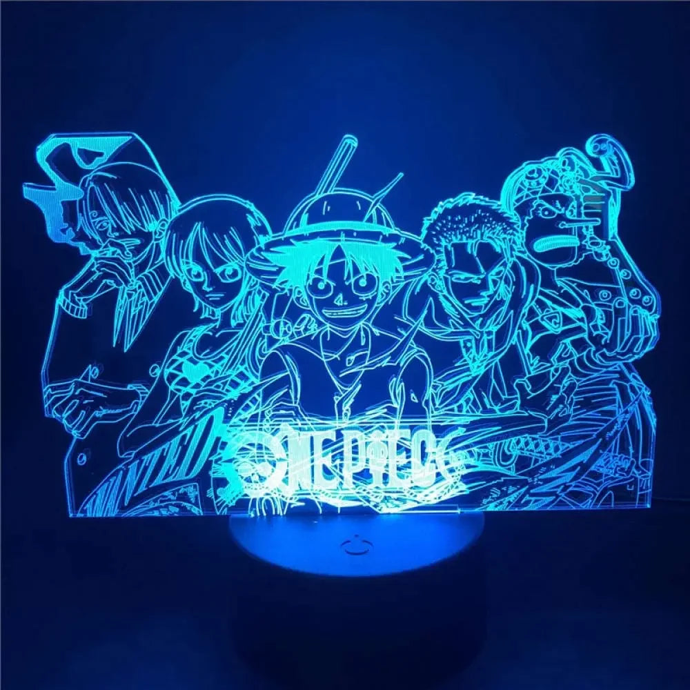 hot toys One Piece Luffy Nami Sanji Zoro Chopper 3D Led ANIME LAMP Nightlights 7 Color Changing Lampara For Christmas Gift