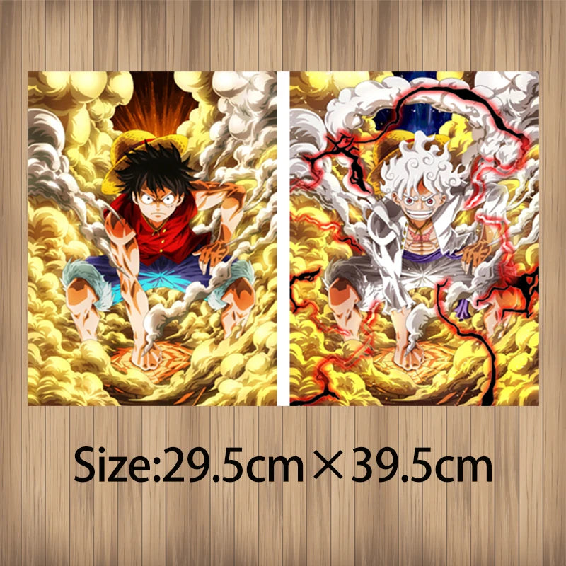 Anime One Piece Luffy Gear 5 3D Lenticular Poster Flip Gradient Print Gifts Home Decor Wall Art(Without Frame)