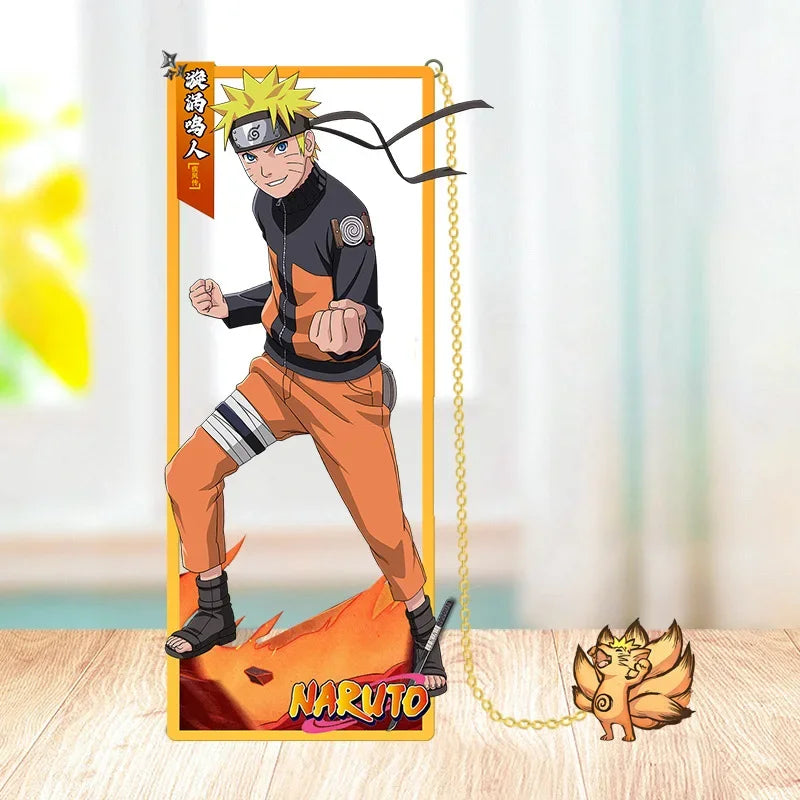 Anime Naruto Metal Bookmarks Cartoon Sasuke Itachi Kakashi Action Figures Collection Card Book Marks Toys for Children Gifts