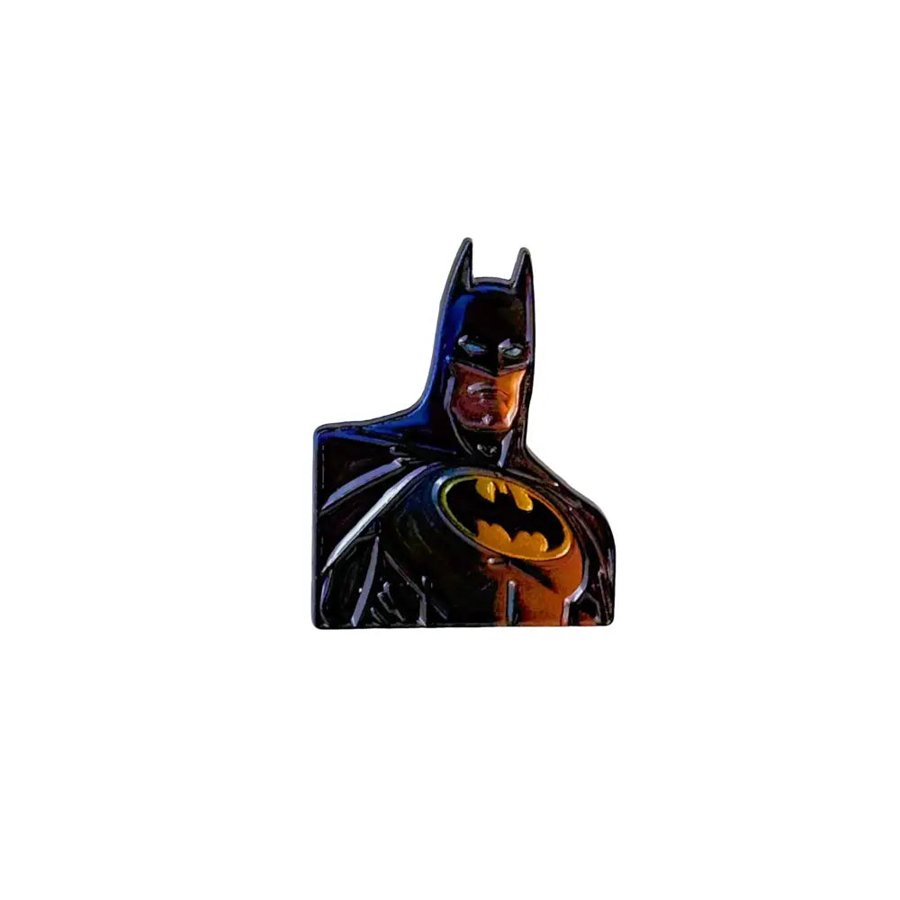 Black and gold enamel pin featuring batman with iconic bat symbol anime badge cartoon anime metal lapel brooch