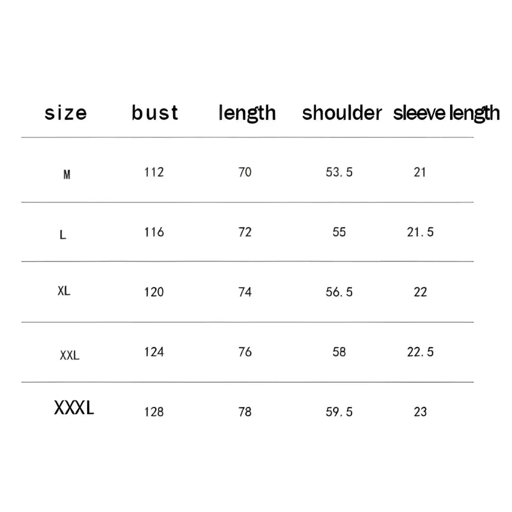 Size chart for black clover asta washed cotton short sleeve t-shirt in black showing women’s measurements cm m to xxxl