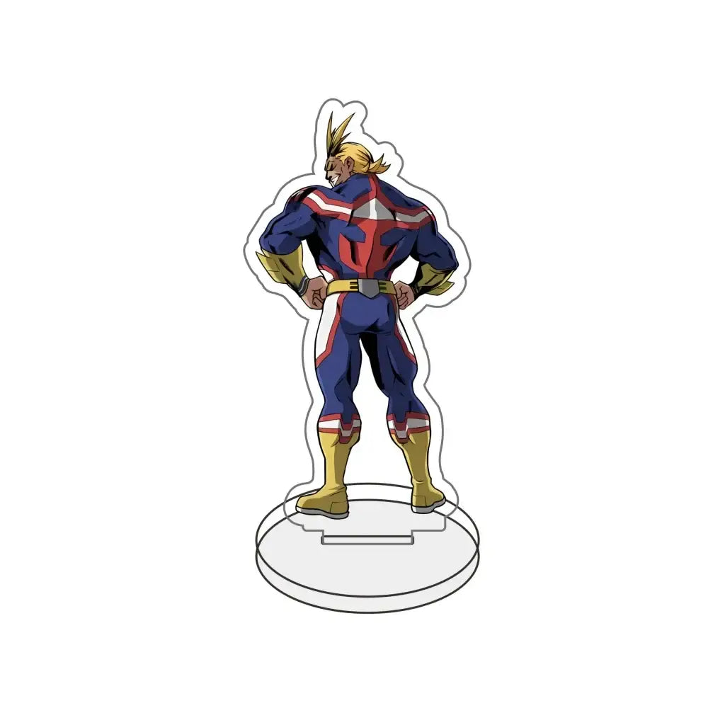 My hero academia all might acrylic stand figure in blue red and gold accents 10cm desk decor acrylic stand