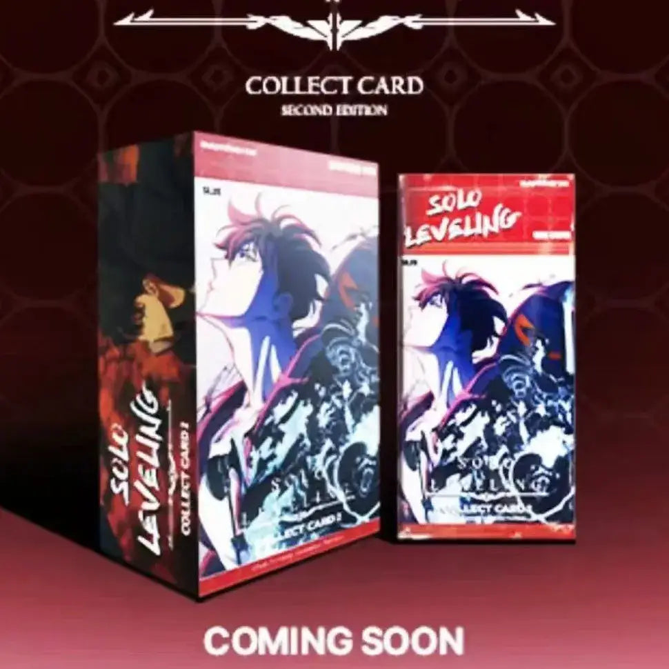 Red and black collectible card box for solo leveling instant camera photo cards second edition collection set