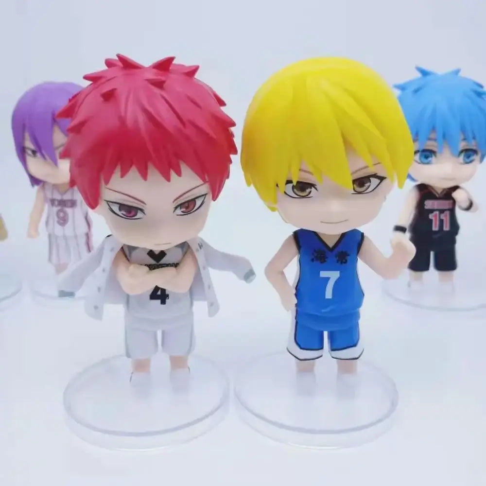 Red-haired anime basketball player figurine with spiky hair wearing white pvc jersey number 4 for kuroko’s basketball collection