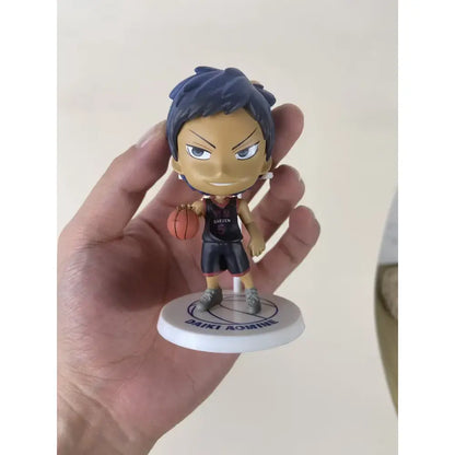 Chibi-style daiki aomine pvc action figure with dark blue hair holding basketball delivered intact in retail box