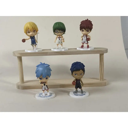 Five chibi-style 10cm anime kuroko no basket pvc action figures with colored hair delivered intact in retail box