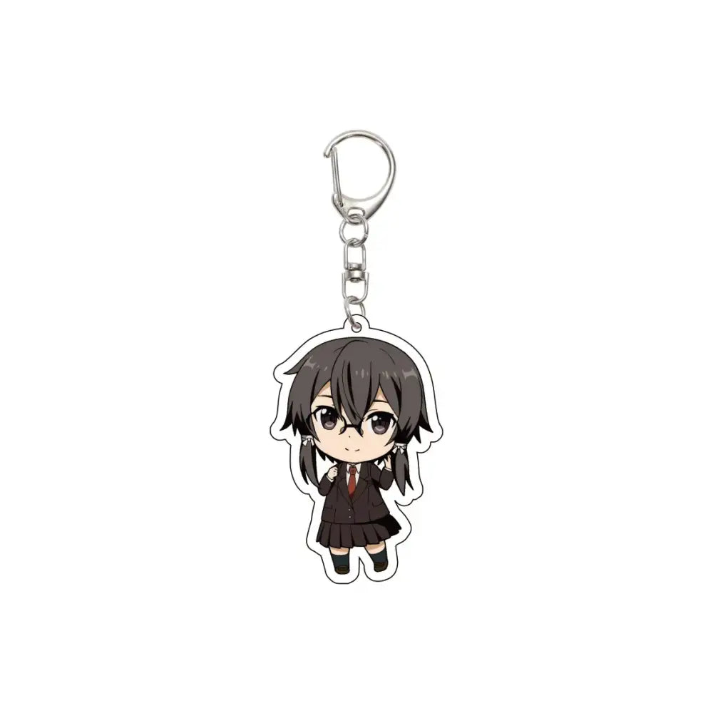 Chibi-style acrylic keychain of kirigaya kazuto with dark hair and glasses in school uniform from sword art online