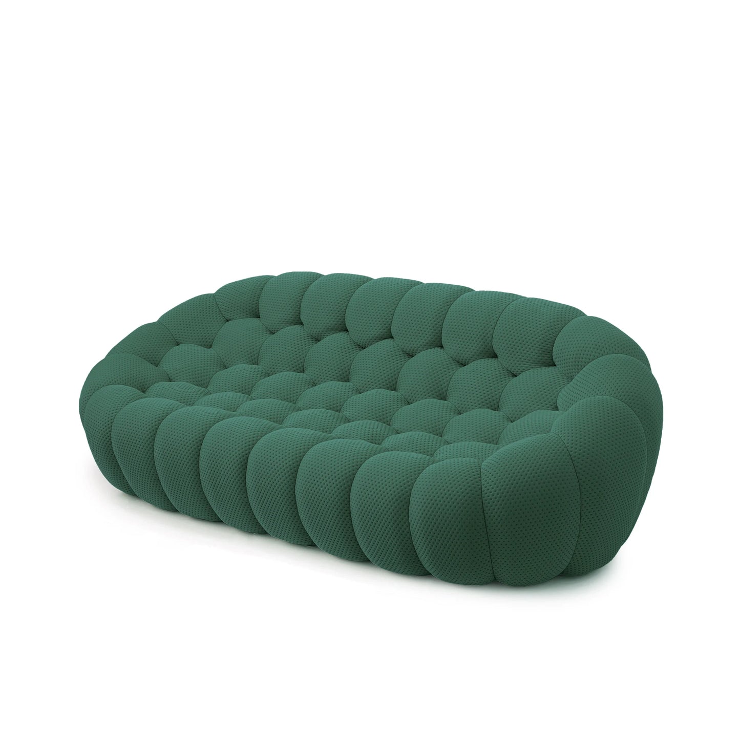 98.43'' Comfortable Curved Couch 3D Honeycomb Shape Mesh Fabric Bean Bag Sofa for Living Room Apartment Small Space - 3 Seater