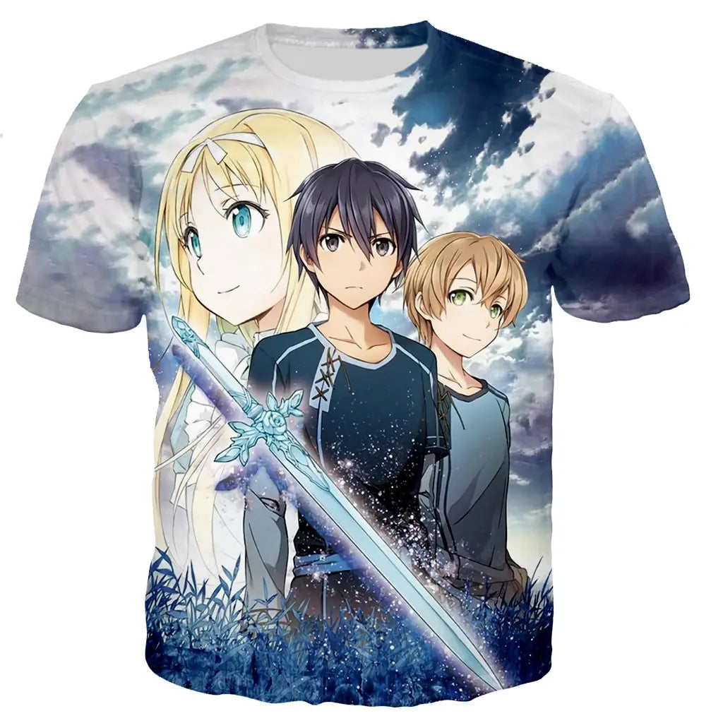 New Sword Art Online T Shirts Men/women 3D Sword Art Online Printed T-shirt Casual T-shirt Streetwear Tops Oversized