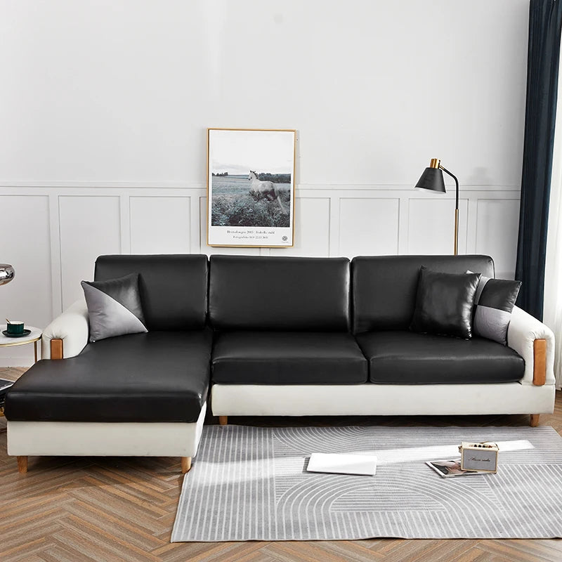 easy clean waterproof PU funiture protector solid sofa cover Corner sofa seat slipcover elastic stretch couch cover