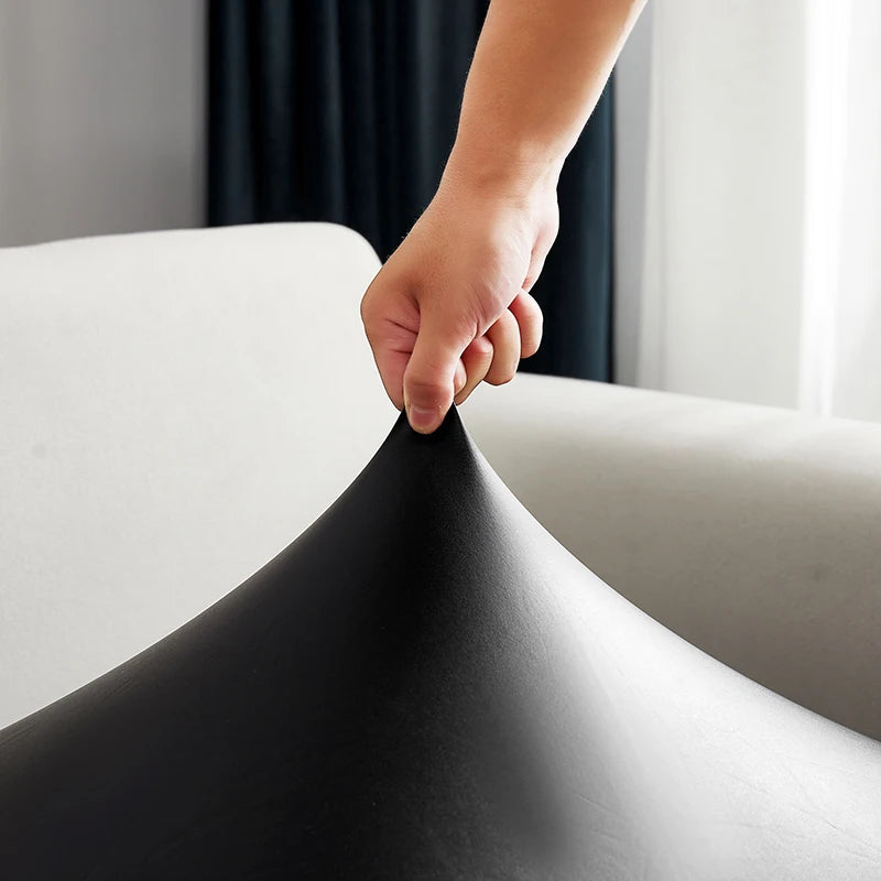 easy clean waterproof PU funiture protector solid sofa cover Corner sofa seat slipcover elastic stretch couch cover