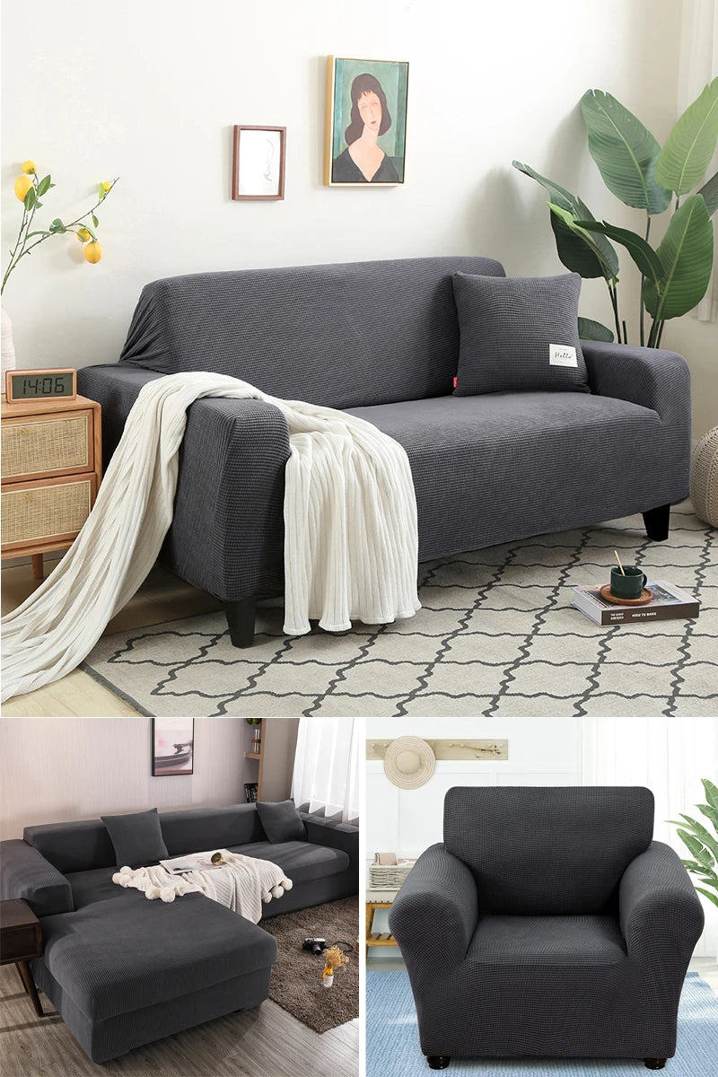 thick sofa protector Jacquard solid printed sofa covers for living room couch cover corner sofa slipcover L shape