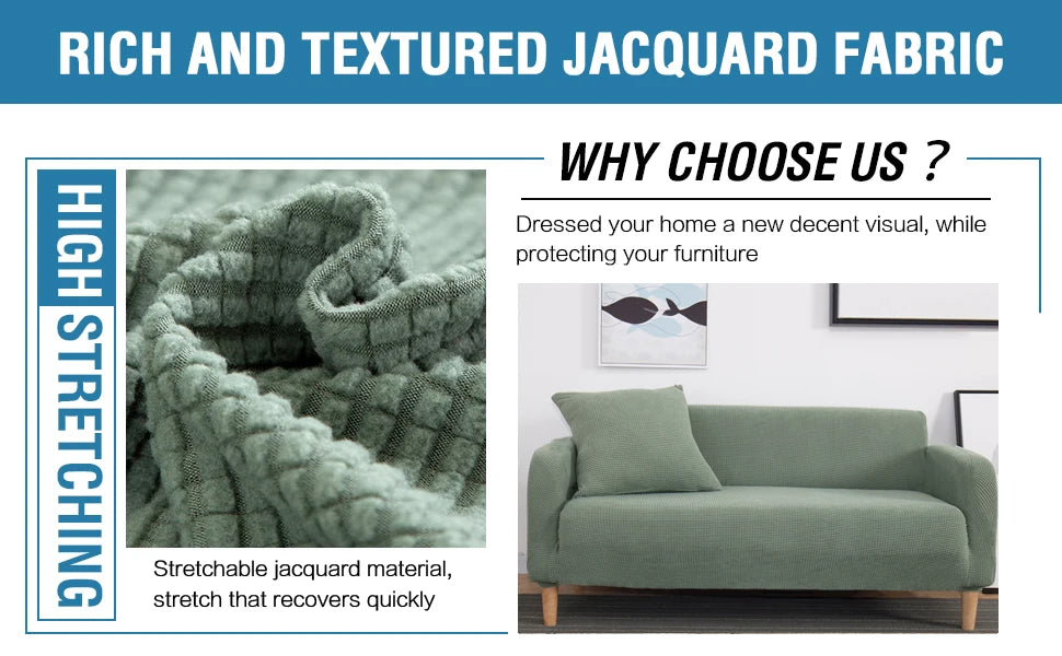 thick sofa protector Jacquard solid printed sofa covers for living room couch cover corner sofa slipcover L shape