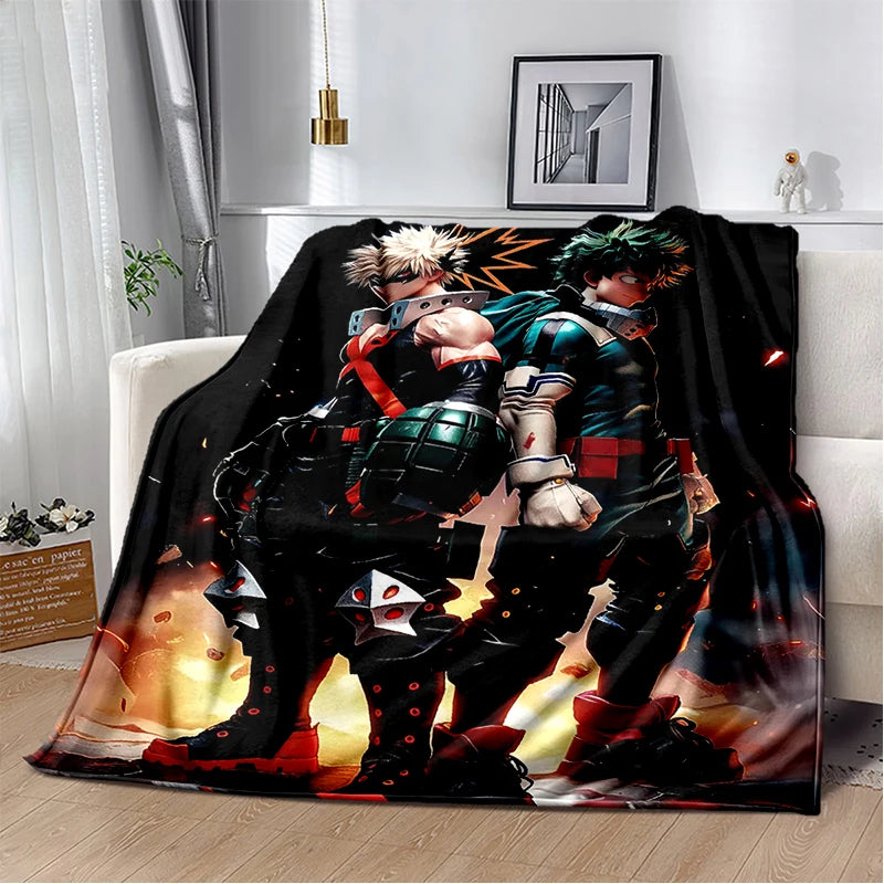 3D Cartoon My Hero Academia Deku Bakugou  Anime Blanket,Soft Throw Blanket for Home Bedroom Bed Sofa Travel Picnic Cover Kids