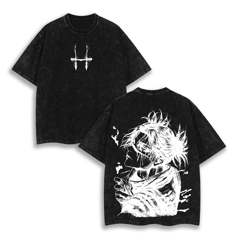 New Arrival Mens Clothes Tee Shirt Homme Graphic T-Shirts Men Tshirt for Men Ropa Hombre Jujutsu Kaisen Washed Camisetas