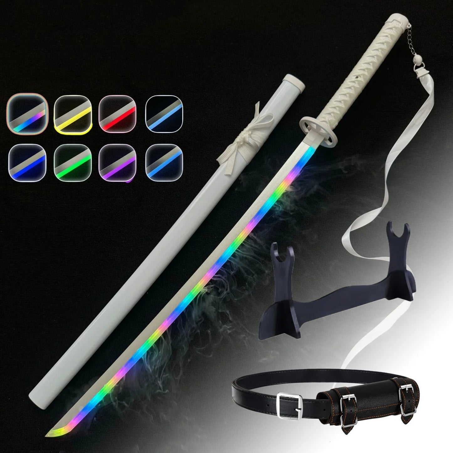 40inch Vapour Rukia Katana Glow Fog Sword Anime Bleach Cosplay Real Size Japanese Katana Original Samurai Led Lightsabre Gift