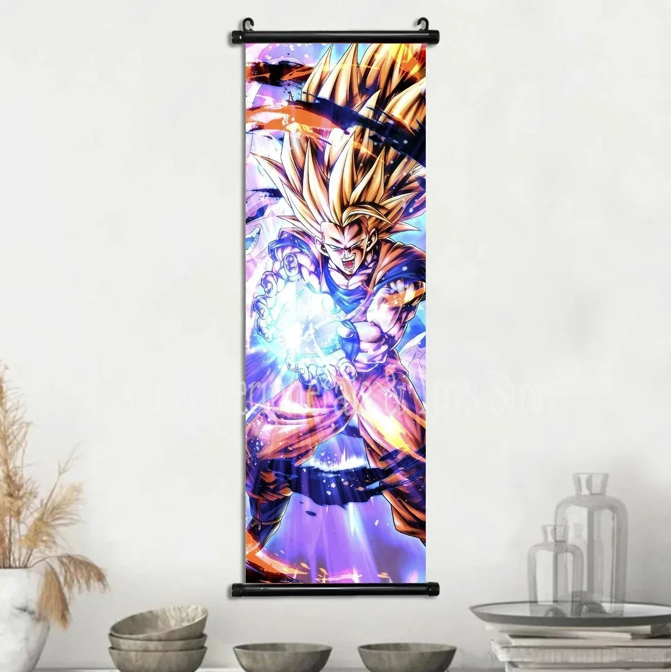 Printed Dragon Ball Poster Anime Wall Artwork Goku Pictures Bejīta Painting Canvas Super Saiyan Hanging Scrolls Home Room Decor