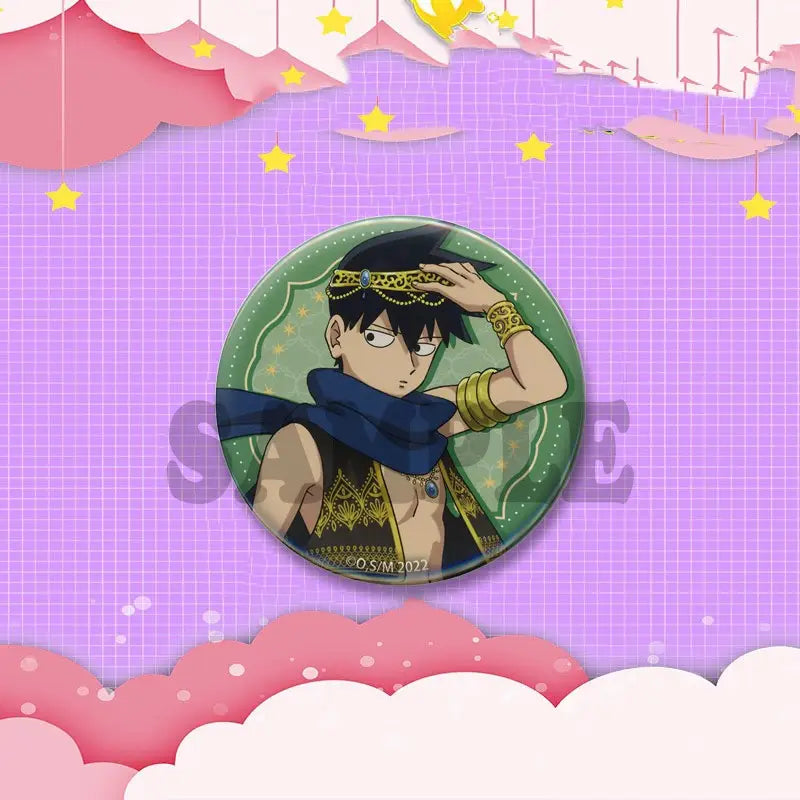Anime Shigeo Kageyama Arataka Reigen Teruki Cosplay Badges COSTUME Mob Psycho 100 Lapel Pin Round Brooch on Bag Hat