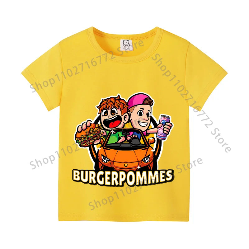 Burgerpommes Icrimax Kids T-shirt Children Clothes Boys Girls Cartoon Anime Graphic Print Clothing Fashion Cute Casual Tops Gift