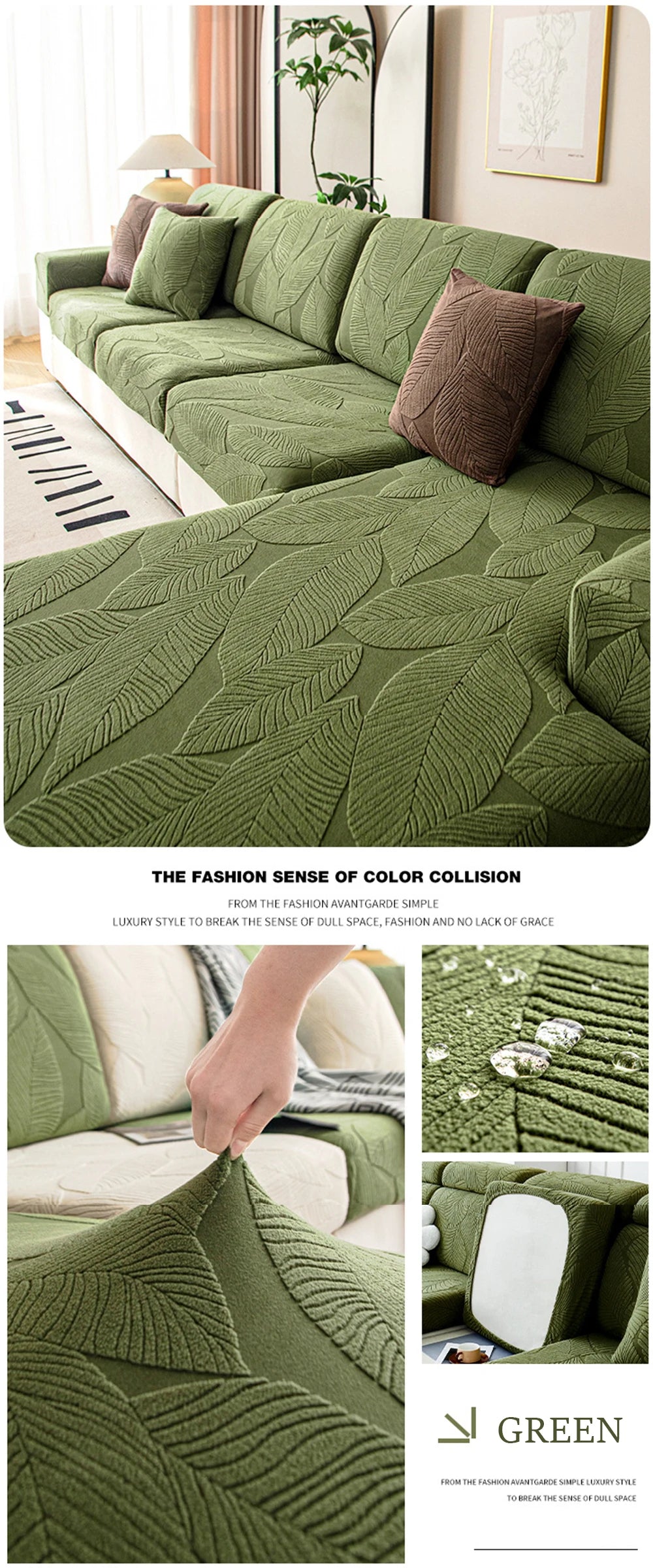 1pc New Waterproof Luxury Sofa Seat Cushion Covers Jacquard Fabric Sofa Covers for Living Room Soft Elastic Sofa Couch Covers