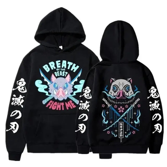 Demon Slayer Anime Hoodie Men Women Pullover Sweatshirt Casual Streetwear Cosplay Costume Graphic Hooded Jacket Autumn Winter