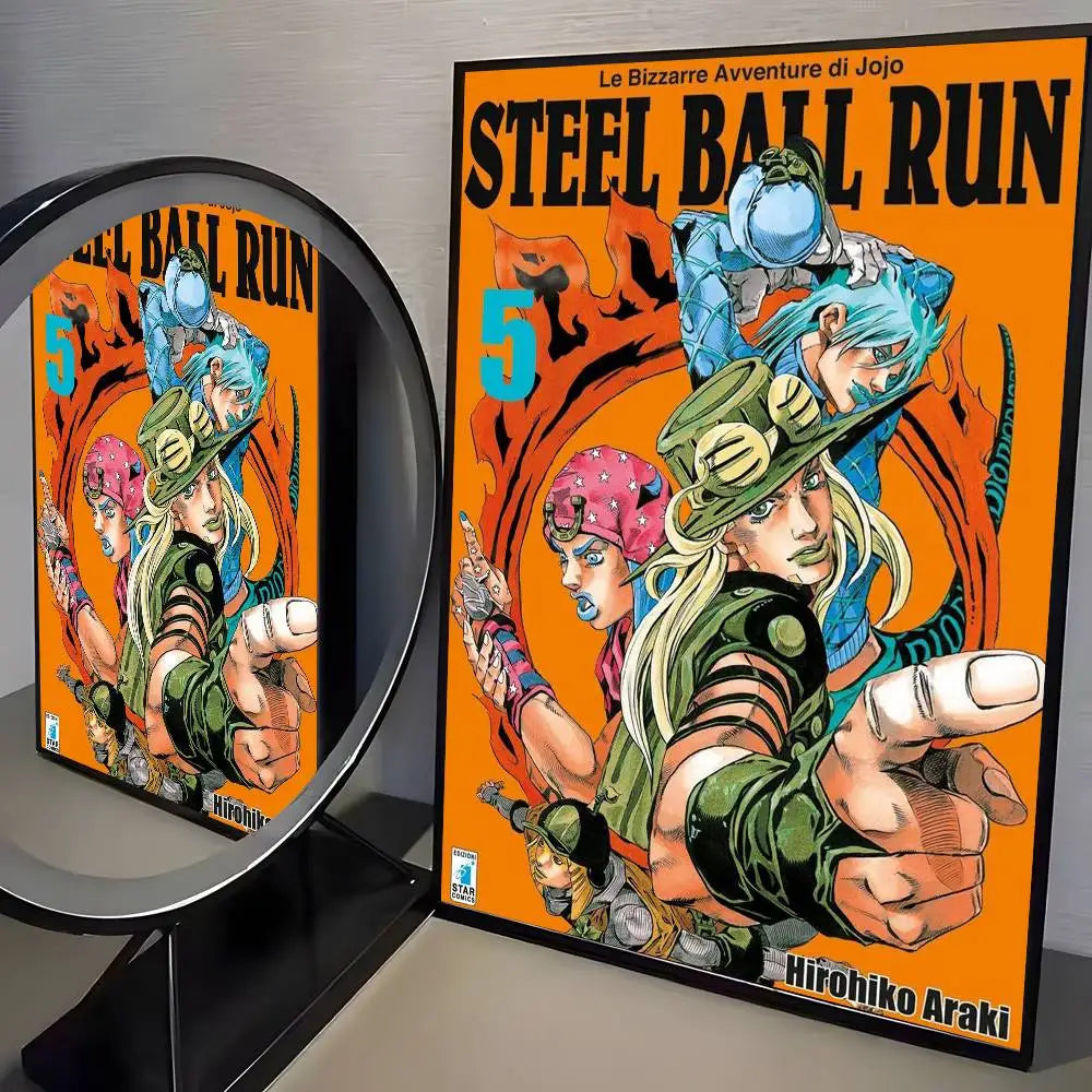 Anime JoJos Bizarre Adventure Retro poster art HD canvas advanced aesthetic Printing Paper Wall Art for Living Room Home Decor