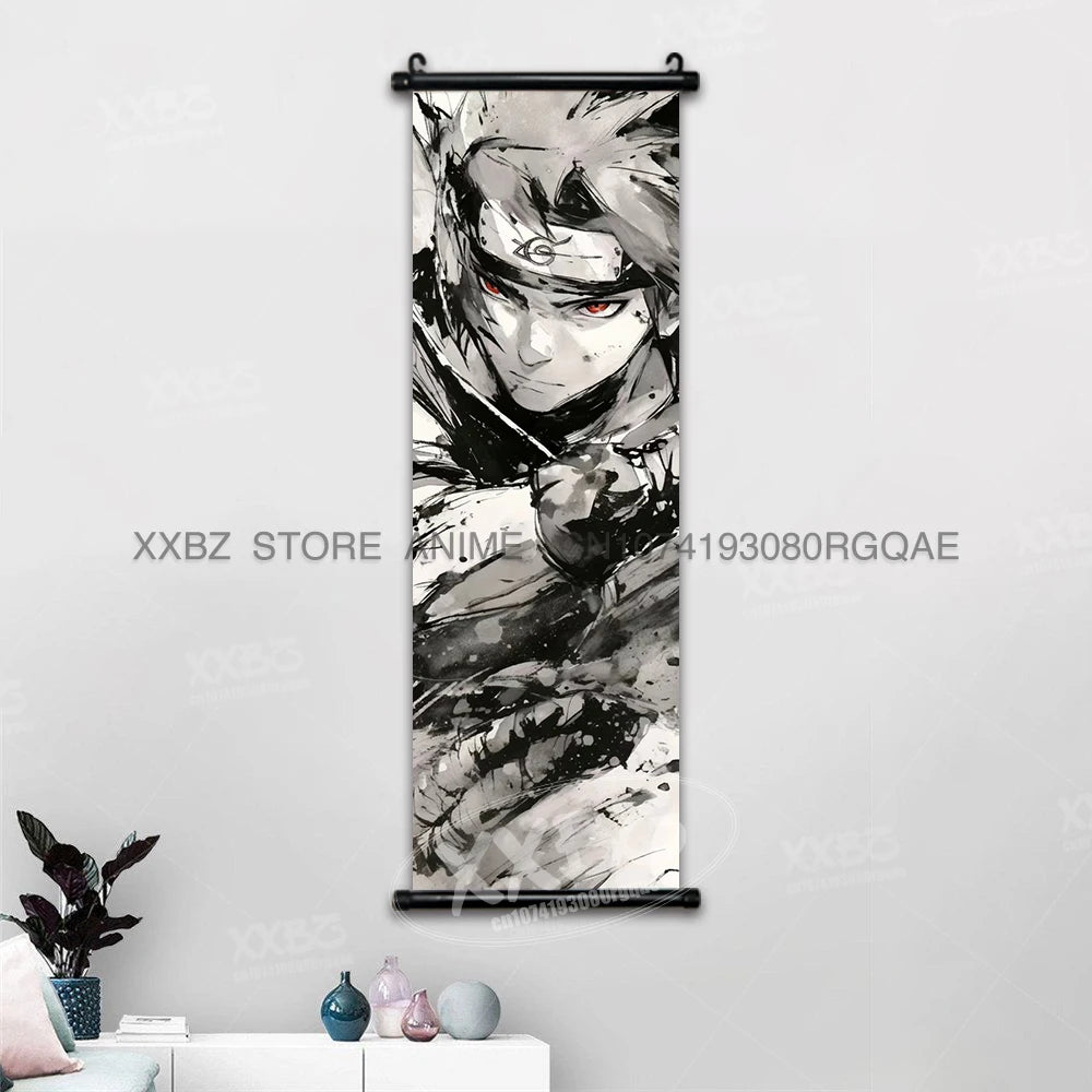 Naruto Home Decoration Scrolls Picture Hyuga Hinata Anime Canvas Wall Art Interior Hanging Painting Uchiha Itachi Figures Poster