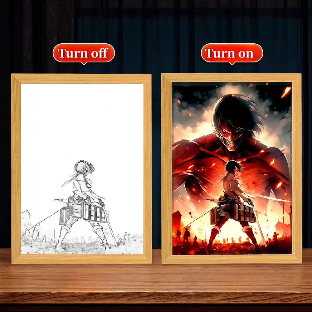 Attack on Titan Moonlight LED Photo Frame – Bedroom Decor