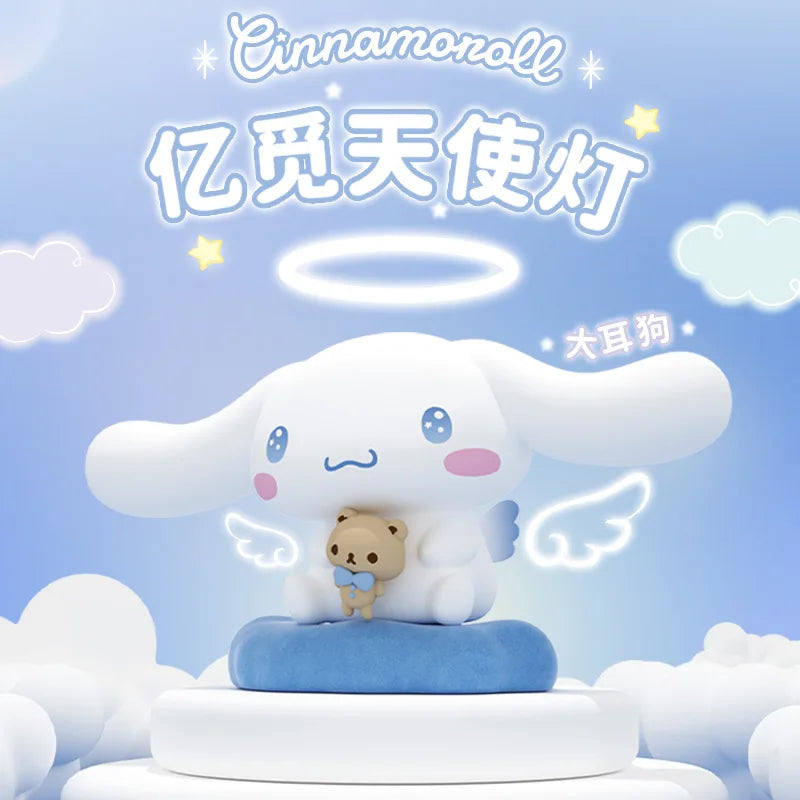 Authentic New Sanrio Family Series Luminous Toy Desktop Ornaments Kawaii Cinnamoroll Atmosphere Lamp Girls Anime Peripheral Gift