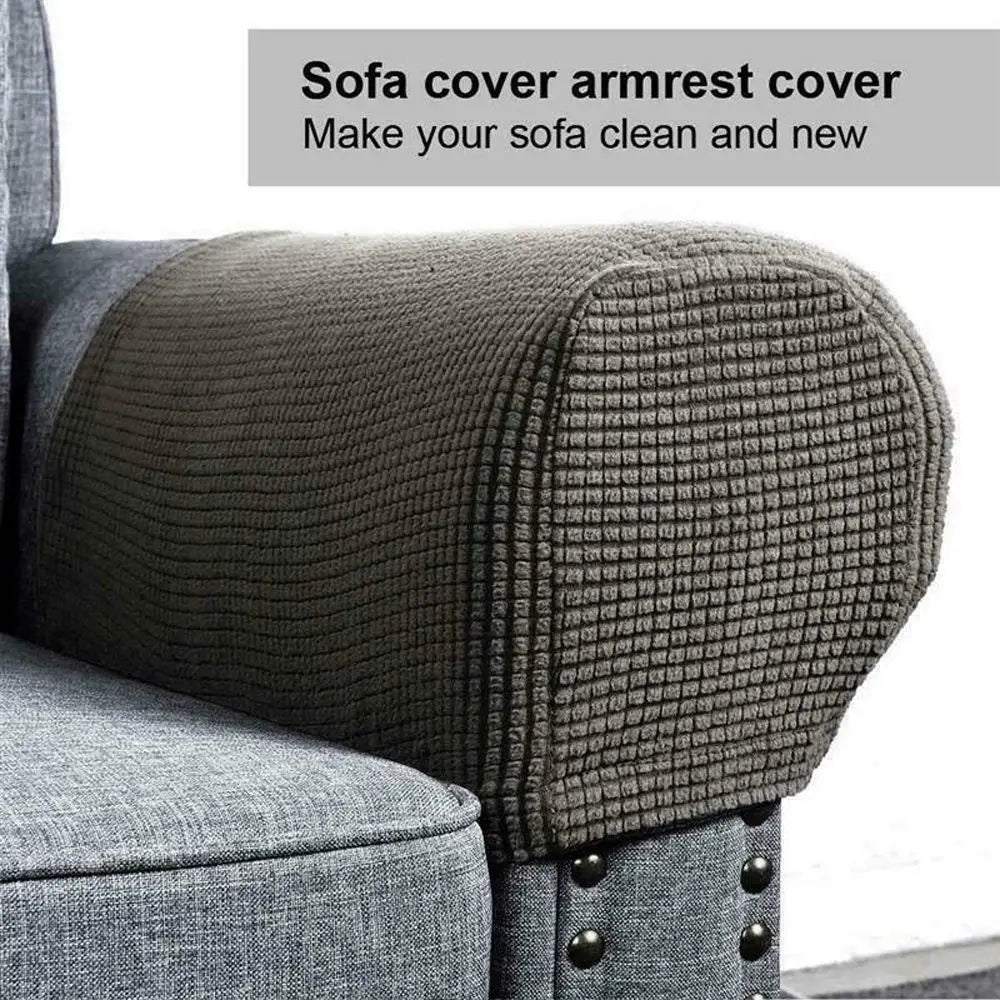 2PCS/SET Sofa Armrest Covers Fleece Premium Armrest Covers Stretchy Chair Sofa Couch Arm Protector Stretch to Fit