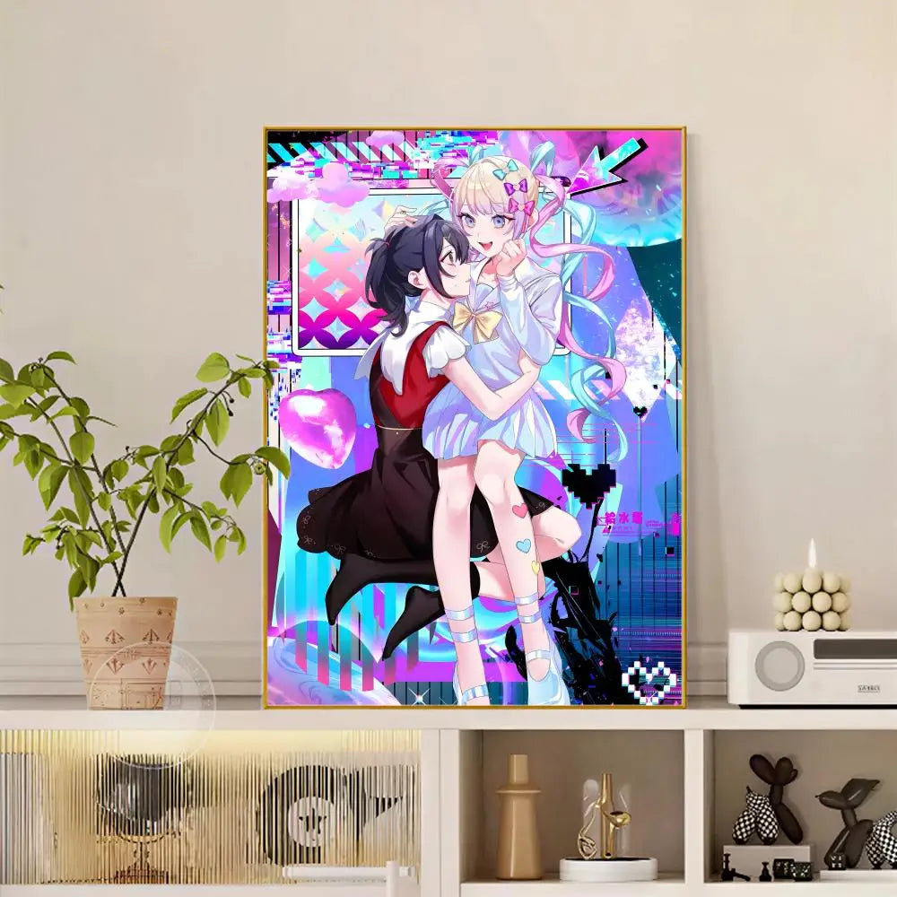 anime Needy Streamer Overload Poster Versatile HD Waterproof Wall Art Self-Adhesive Decor for Any Space Ideal Gift