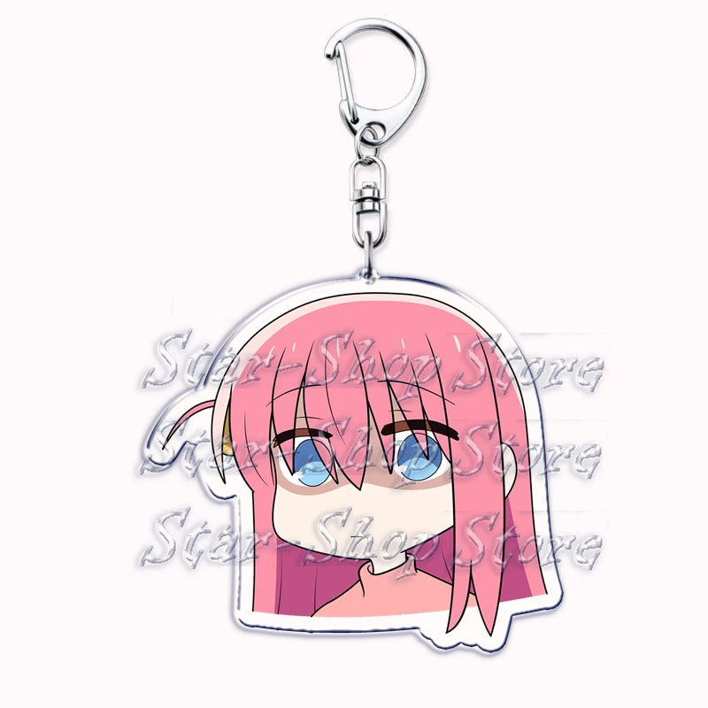 Cute Cartoon Anime Keychains for Accessories Bag Hitori Gotoh Nijika Ijichi Ryo Yamada Ikuyo Kita Keyring Jewelry Fans Gifts
