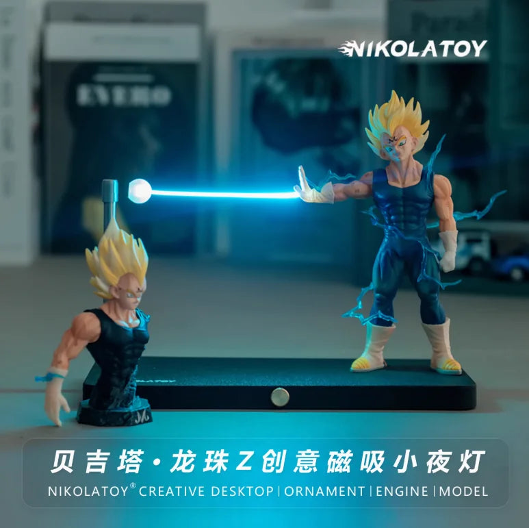 100% Genuine Nikolatoy Dragon Ball Goku Night Gogeta Light Magnetic Anime Led Desk Lamp Adjustable Brightness Spacex Model Toy