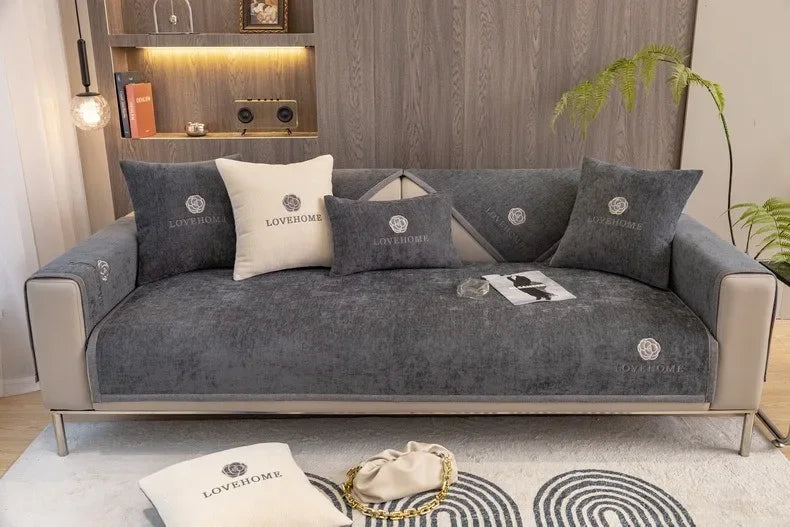 1PC Chenille Universal Sofa Cover Non-Slip Combination Sofa Cushion L Shape Couch Towel for Living Room Protector fundas de sofa