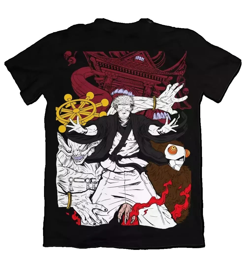 Jujutsu Kaisen Gojo Satoru Unisex Pure Cotton T-shirt 2026 Summer Hot Anime Print Round Neck Loose Family Short Sleeved Top