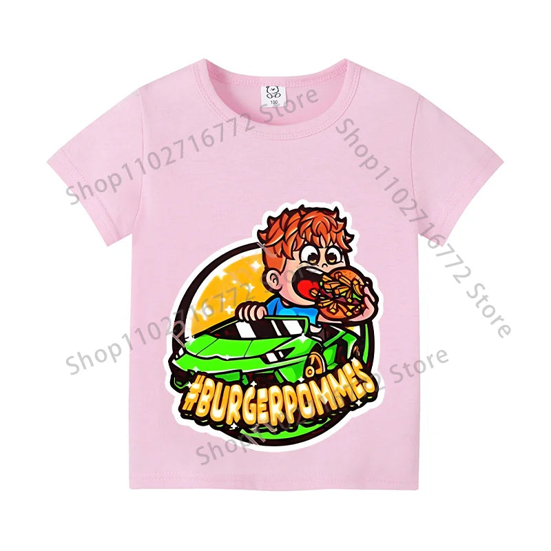Burgerpommes Icrimax Kids T-shirt Children Clothes Boys Girls Cartoon Anime Graphic Print Clothing Fashion Cute Casual Tops Gift
