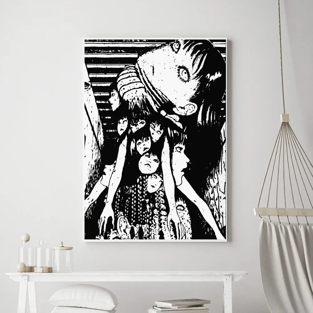 Hot Japan Anime Junji Ito Canvas Prints Poster Horror Thriller Dark Aesthetics Wall Art Home Decoration Art Poster Fans Gifts
